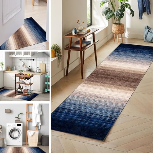 Teppich Läufer Flur Küchenteppich Waschbar, 110 x 220 cm Kitchen Läufer Teppiche Fußmatte Lang, Schlafzimmer Runner Rug Teppich, Teppichläufer für Küche, Flur & Wohnzimmer rutschfest Küchenläufer Teppich Läufer Flur Küchenteppich Waschbar, 110 x 220 cm Kitchen Läufer Teppiche Fußmatte Lang, Schlafzimmer Runner Rug Teppich, Teppichläufer für Küche, Flur & Wohnzimmer rutschfest Küchenläufer von Tkuhknag