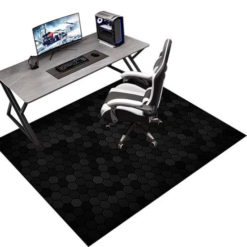 Tkuhknag 120 x 140 cm Bürostuhl Unterlage Teppich Gaming Teppich Stuhlunterlage Bodenschutzmatte für Hartböden schreibtischstuhl unterlage für Laminat Bürostuhl Matte für Bodenschutz von Tkuhknag