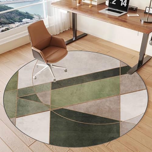 Tkuhknag 130 cm Teppich-Stuhlmatte Bodenschutzmatte Gaming Teppich Stuhlunterlage Rund Schutzmatte für Teppichböden Kratzfest Bodenmatte Stuhlunterlage schreibtischstuhl unterlage für Laminat von Tkuhknag