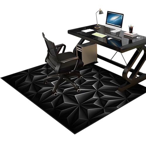 Tkuhknag Bodenschutzmatte Gaming Bürostuhl Unterlage Gaming-Stuhl-Unterlage Schreibtischunterlage rutschfest Gaming Teppich Stuhlunterlage Bürostuhlunterlage Bodenmatte für Stühle 100 x 120 cm von Tkuhknag