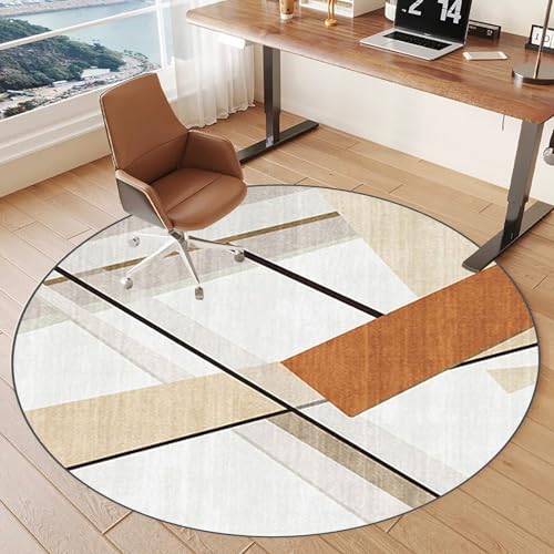 Tkuhknag Bürostuhl Unterlage, Bodenschutzmatte Gaming Teppich Stuhlunterlage, Bürostuhl Matte, schreibtischstuhl unterlage, Bodenmatte unter Bürostuhl und Schreibtisch Bürostuhl Teppich Rund 80 cm von Tkuhknag