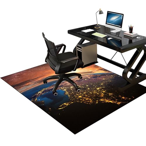 Tkuhknag Gaming Bürostuhl Stuhlmatten Unterlage Schreibtischstuhl Anti-Silp Bodenschutzmatte Bürostuhl Teppich 100 x 140 cm Unterlage-Kratzfest für Parkett Hartböden Teppich-Stuhlmatte für Stühle von Tkuhknag