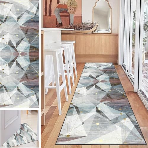 Tkuhknag Küchenläufer Teppich Läufer für Flur Küche Wohnzimmer Schlafzimmer, Teppichläufer rutschfest Waschbar Teppich für Küche, Flurteppich Eingangsteppich Bettvorleger Schlafzimmer 100 x 300 cm von Tkuhknag