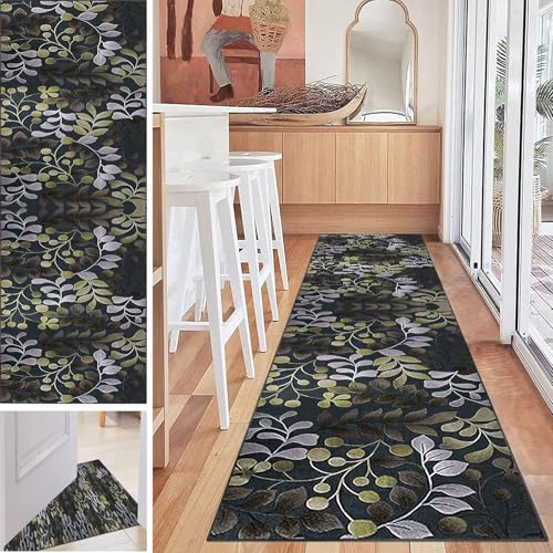 Tkuhknag Küchenläufer Teppich Läufer für Flur Küche Wohnzimmer Schlafzimmer, Teppichläufer rutschfest Waschbar Teppich für Küche, Flurteppich Eingangsteppich Bettvorleger Schlafzimmer 40 x 180 cm von Tkuhknag