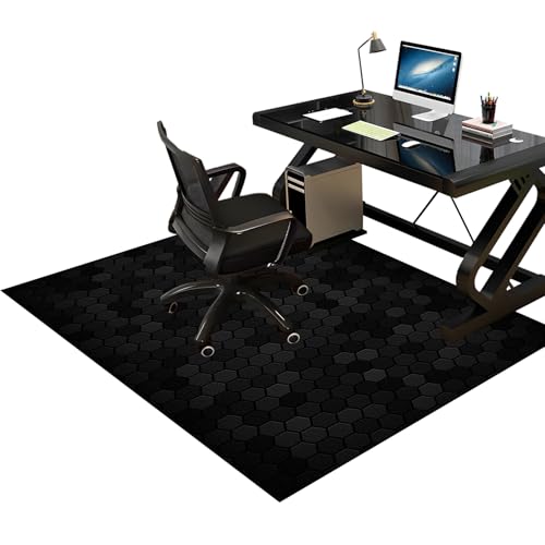 Tkuhknag Unterlage Schreibtischstuhl Bürostuhl Unterlage 80 x 120 cm Gaming Teppich Schutzmatte Bürostuhl rutschfeste Bodenschutzmatte Rollmatte Bürostuhl Stuhl Unterlegmatte für Laminat Parkett von Tkuhknag