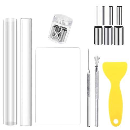Tkxjry 13PCS Polymer Clay Werkzeuge ​Set, Clay Sculpting Tool, Kreis Polymer Clay Cutter Form, Acryl Ton Roller mit, 13 PCS Polymer Clay Tools, Für Tonschnitzerei, Bastelschnitzerei, DIY-Modellierung von Tkxjry