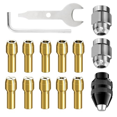 Tkxjry 4485 Messing-Spannzange Metallmutter,Bohrfutter mit Ersatz,Bohrfutter Spannzangensatz,4486 Bohrfutter,Messingbohrfutter,Schnell Bohrfutter,4486 Bohrfutter Sechskant,Bohrfutter Adapter Set von Tkxjry