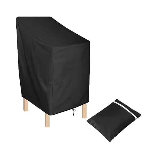 Tkxjry 64x64X120/70cm Schutzhülle, Gartenstuhl Abdeckung, Schutzhülle Winterfest, Abdeckung Stuhlüberzug, Abdeckung Stuhlüberzug, Winterfest Abdeckhaube für Gartenstuhl Stapelstuhl Hülle von Tkxjry