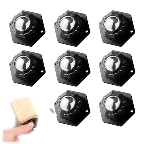 Tkxjry 8 Kugelrollen Schwerlast, Kaffeemaschine Rollen Schwarz, 360 Grad Starkes Rollenrad, Mini Rollen für Möbel, Küchengeräte, Lagerkästen 8 Stück mit Einer Belastung von 200 kg (Schwarz) (8) von Tkxjry