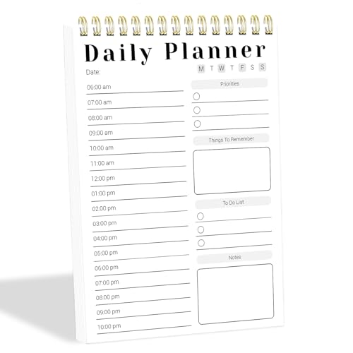 Tlenpo Daily To Do List Notebook for Work with 60 Sheets, - 5.1 x 7in, Productivity Planner, To do list notepad,Spiral Daily Planner Notebook Suitable for Office - Note and Todo Organization von Tlenpo
