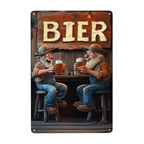 Blechschild Bier, Blechschilder Vatertag, Lustige Bar Zeichen, Für Home Bar Pub Club Garage Dekor, 20x30cm von TlevadArt