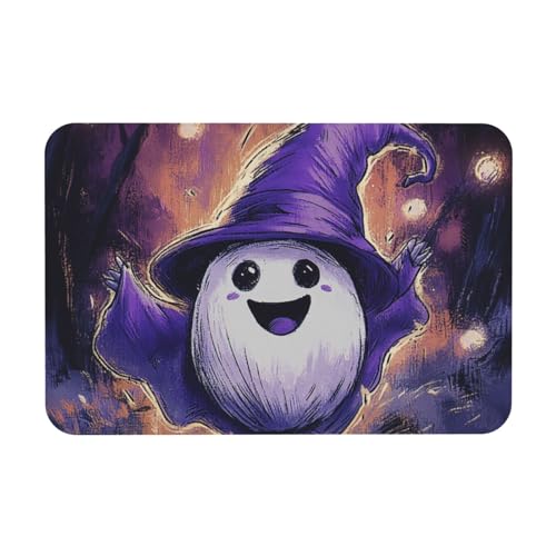 TlevadArt Fußabtreter Halloween Süßer Zauberer Geist, rutschfest Fußmatte, Dekomatte Innenbereich, Waschbar Fussmatte Aussen, Schaffen Sie Eine Starke Halloween-Atmosphäre, 40x60cm TlevadArt Fußabtreter Halloween Süßer Zauberer Geist, rutschfest Fußmatte, Dekomatte Innenbereich, Waschbar Fussmatte Aussen, Schaffen Sie Eine Starke Halloween-Atmosphäre, 40x60cm von TlevadArt