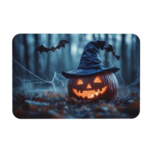 TlevadArt Fußmatte Halloween, 40x60cm Fußmatten rutschfest, Kürbisköpfe Fledermäuse Spinnweben Kieselalgenschlamm Fussmatte, Leicht Zu Reinigen, Schaffen Sie Eine Festliche Atmosphäre TlevadArt Fußmatte Halloween, 40x60cm Fußmatten rutschfest, Kürbisköpfe Fledermäuse Spinnweben Kieselalgenschlamm Fussmatte, Leicht Zu Reinigen, Schaffen Sie Eine Festliche Atmosphäre von TlevadArt