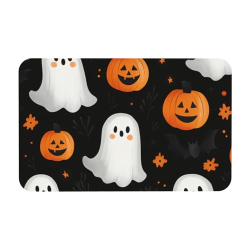 TlevadArt Fußmatte Halloween, Geist Kürbis Fußmatten, Kieselalgenschlamm Material, rutschfest Und Leicht Zu Reinigen, Für Zuhause, Küche, Badezimmer, Büro, Veranda Dekoration, 50x80cm TlevadArt Fußmatte Halloween, Geist Kürbis Fußmatten, Kieselalgenschlamm Material, rutschfest Und Leicht Zu Reinigen, Für Zuhause, Küche, Badezimmer, Büro, Veranda Dekoration, 50x80cm von TlevadArt