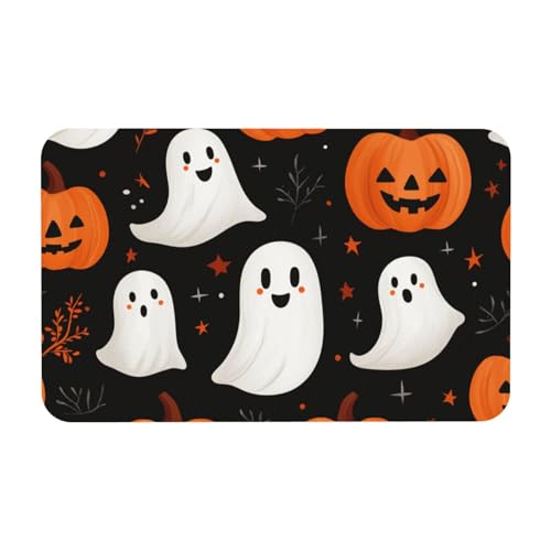TlevadArt Fussmatte Halloween, rutschfeste, Waschbare Fußmatten, Geist Kürbis Fußmatte, Kieselalgenschlamm Material, Für Drinnen Und Draußen, 50x80cm TlevadArt Fussmatte Halloween, rutschfeste, Waschbare Fußmatten, Geist Kürbis Fußmatte, Kieselalgenschlamm Material, Für Drinnen Und Draußen, 50x80cm von TlevadArt