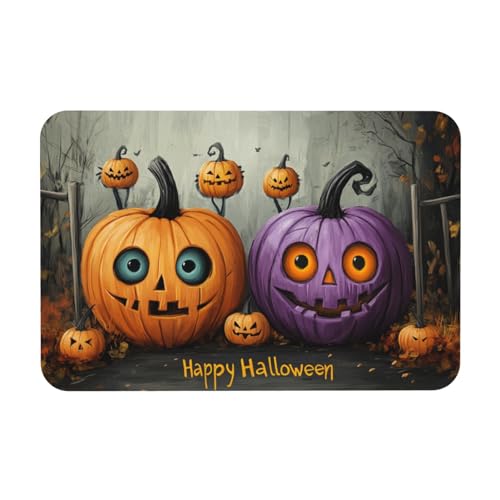 TlevadArt Fußmatte Halloween Kürbiskopf, Willkommens Fußmatten, rutschfest Und Leicht Zu Reinigen, Kieselalgenschlamm Material, Für Drinnen Und Draußen, 40x60cm TlevadArt Fußmatte Halloween Kürbiskopf, Willkommens Fußmatten, rutschfest Und Leicht Zu Reinigen, Kieselalgenschlamm Material, Für Drinnen Und Draußen, 40x60cm von TlevadArt
