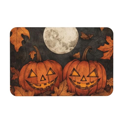 TlevadArt Fussmatte Innen 40x60cm, rutschfeste, Waschbare Fußmatte, Kieselalgenschlamm Material, Halloween Kürbis Vollmond Ahornblatt Fußmatten, Für Außen Und Innen TlevadArt Fussmatte Innen 40x60cm, rutschfeste, Waschbare Fußmatte, Kieselalgenschlamm Material, Halloween Kürbis Vollmond Ahornblatt Fußmatten, Für Außen Und Innen von TlevadArt