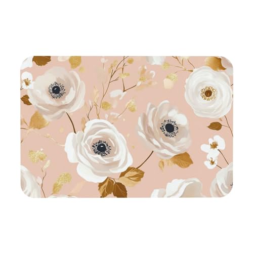TlevadArt Fußmatte Innen Blumen, Fußmatten Waschbar, rutschfeste Gummi-Unterseite, Kieselalgenschlamm-Fußmatte, Für Badezimmer, Haustür, Eingangsbereich, Garten, 40x60cm TlevadArt Fußmatte Innen Blumen, Fußmatten Waschbar, rutschfeste Gummi-Unterseite, Kieselalgenschlamm-Fußmatte, Für Badezimmer, Haustür, Eingangsbereich, Garten, 40x60cm von TlevadArt