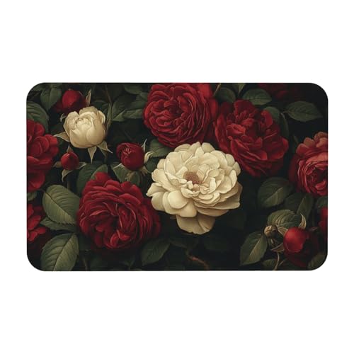 TlevadArt Fussmatte Vintage Rose, rutschfest Fußmatte, Leicht Zu Reinigen, Schaffen Sie Eine Elegante Und Romantische Atmosphäre, Für Außen Und Innen, 50x80cm TlevadArt Fussmatte Vintage Rose, rutschfest Fußmatte, Leicht Zu Reinigen, Schaffen Sie Eine Elegante Und Romantische Atmosphäre, Für Außen Und Innen, 50x80cm von TlevadArt