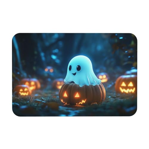 TlevadArt Fußmatten Halloween, rutschfest Fußmatte, Leicht Zu Reinigen, Süßes Gespenst-Kürbis-Fußmatten, Schaffen Sie Eine Starke Halloween-Atmosphäre, 40x60cm TlevadArt Fußmatten Halloween, rutschfest Fußmatte, Leicht Zu Reinigen, Süßes Gespenst-Kürbis-Fußmatten, Schaffen Sie Eine Starke Halloween-Atmosphäre, 40x60cm von TlevadArt