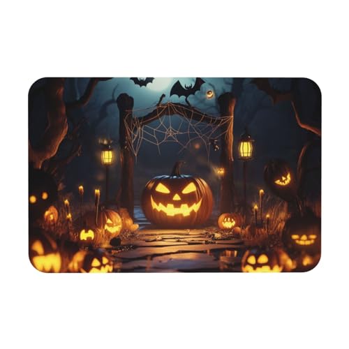 TlevadArt Fußmatten Halloween, rutschfeste Und Waschbare Fußmatte, Kieselalgenschlamm Material, Kürbis Fledermaus Fussmatte, Schaffen Sie Eine Starke Halloween-Atmosphäre, 40x60cm TlevadArt Fußmatten Halloween, rutschfeste Und Waschbare Fußmatte, Kieselalgenschlamm Material, Kürbis Fledermaus Fussmatte, Schaffen Sie Eine Starke Halloween-Atmosphäre, 40x60cm von TlevadArt