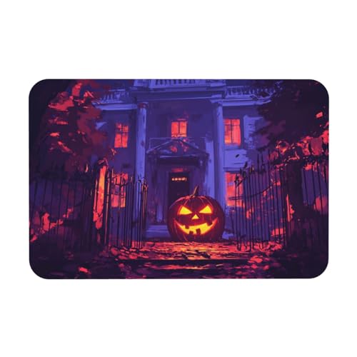 TlevadArt Fußmatten Halloween 40x60cm, Kürbis-Spukhaus Kieselalgenschlamm Fußmatte, rutschfeste, Waschbare Fussmatte, Für Badezimmer, Haustür, Eingangsbereich, Garten TlevadArt Fußmatten Halloween 40x60cm, Kürbis-Spukhaus Kieselalgenschlamm Fußmatte, rutschfeste, Waschbare Fussmatte, Für Badezimmer, Haustür, Eingangsbereich, Garten von TlevadArt