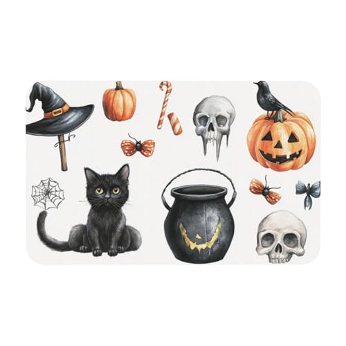 TlevadArt Fußmatten Innen, 50x80cm Halloween rutschfest Fußmatte, Willkommens-Fussmatte, Kieselalgenschlamm Material, Leicht Zu Reinigen, Für Innen- Und Außenbereich TlevadArt Fußmatten Innen, 50x80cm Halloween rutschfest Fußmatte, Willkommens-Fussmatte, Kieselalgenschlamm Material, Leicht Zu Reinigen, Für Innen- Und Außenbereich von TlevadArt