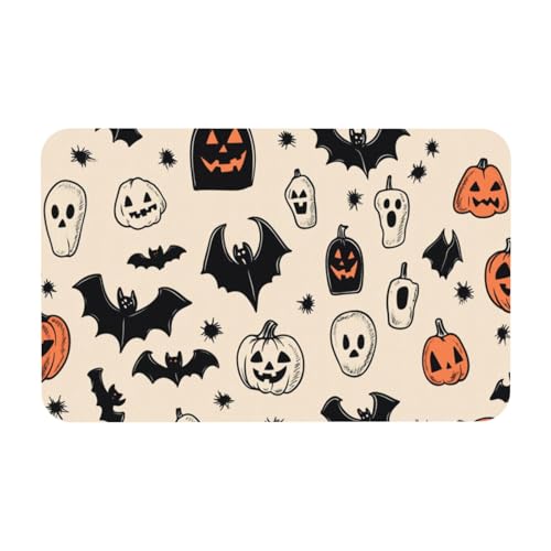 TlevadArt Fußmatten Innen Halloween, Waschbar Fussmatte Aussen, rutschfeste Gummi-Unterseite, Kieselalgenschlamm Material, Schaffen Sie Eine Starke Halloween-Atmosphäre, 50x80cm TlevadArt Fußmatten Innen Halloween, Waschbar Fussmatte Aussen, rutschfeste Gummi-Unterseite, Kieselalgenschlamm Material, Schaffen Sie Eine Starke Halloween-Atmosphäre, 50x80cm von TlevadArt