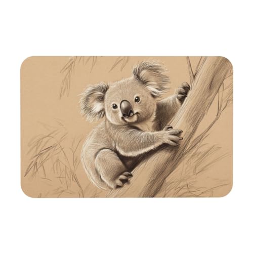 TlevadArt Fußmatten Innen Koala, rutschfeste, Waschbare Fußmatte, Koala-Umarmungsbaum-Kieselalgenschlamm-Fußmatte, Für Badezimmer, Haustür, Eingangsbereich, Garten, 40x60cm TlevadArt Fußmatten Innen Koala, rutschfeste, Waschbare Fußmatte, Koala-Umarmungsbaum-Kieselalgenschlamm-Fußmatte, Für Badezimmer, Haustür, Eingangsbereich, Garten, 40x60cm von TlevadArt
