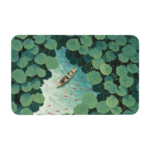 TlevadArt Fußmatten Lotusteich, rutschfeste, Waschbare Fußmatte, Kieselalgenschlamm Material, Frische Farbe, Für Außen Und Innen, 50x80cm TlevadArt Fußmatten Lotusteich, rutschfeste, Waschbare Fußmatte, Kieselalgenschlamm Material, Frische Farbe, Für Außen Und Innen, 50x80cm von TlevadArt