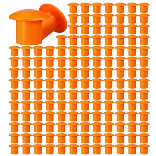 Tlily 400 Stück Pilz-Rebar-Kappen, Sicherheitskappen aus Kunststoff, Pilz, für Gestänge 3 bis 7, Farbe Orange, 2,36 x 2,17 x 1,5 Zoll von Tlily