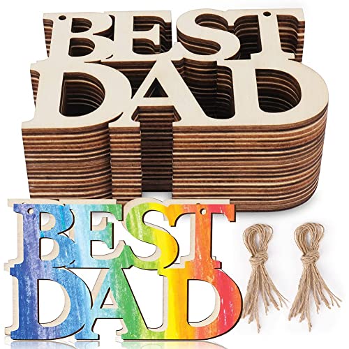 Tlilyy 40 Stück „Best DAD“-Geschenkanhänger Aus Unbehandeltem zum Basteln Aus mit Schnur für Geschenke zum Vatertag Tlilyy 40 Stück „Best DAD“-Geschenkanhänger Aus Unbehandeltem zum Basteln Aus mit Schnur für Geschenke zum Vatertag von Tlilyy