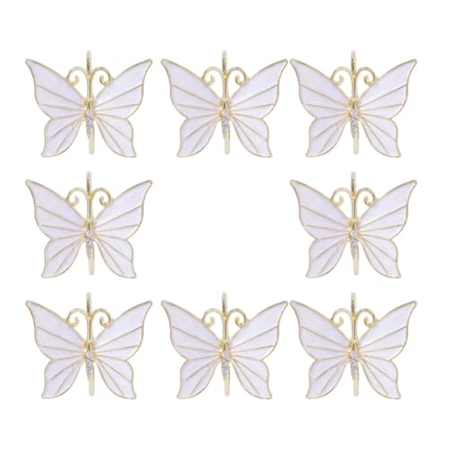 Tlilyy 8 STÜCKE Schmetterling Serviettenring Halter für Hochzeit Familie Treffen Stoff Ornament Dekoration, C von Tlilyy