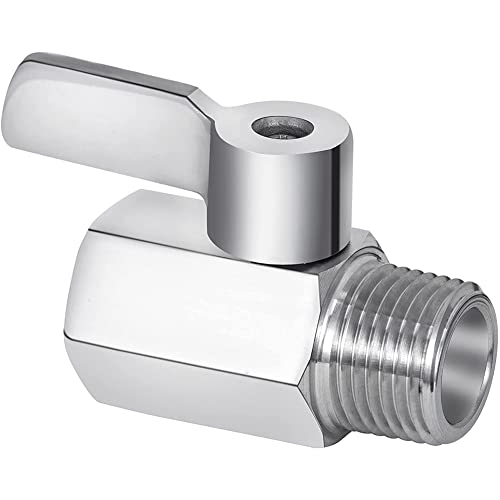 Tlilyy Duschkopf Absperrventil, Mini Kugelventil Rostfreier 304, NPT Gewinde (1/2 AußEngewinde X 1/2 Innengewinde), 1 Packung von Tlilyy