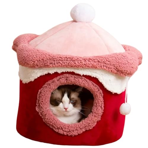 Tlilyy Katzen- und Hundehütte, warm, Winter, tiefer Schlaf, Haustiernest, geometrisches Eishaus, lustiges Komfort-Nest für mittelgroßes Rot, 48 x 48 cm, einfache Installation Tlilyy Katzen- und Hundehütte, warm, Winter, tiefer Schlaf, Haustiernest, geometrisches Eishaus, lustiges Komfort-Nest für mittelgroßes Rot, 48 x 48 cm, einfache Installation von Tlilyy