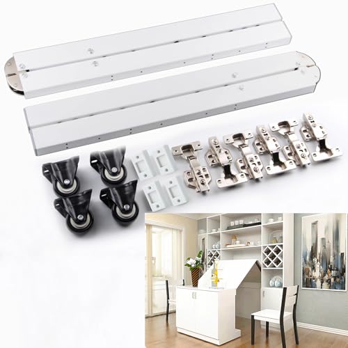 Tlongxia Murphy DIY Bettset mit dicker Gasstoßstange, versteckte Matratze für halbautomatischen Klappschrank, Schrank, Schlafzimmer, Arbeitszimmer, einfach zu installieren (vertikal, Tischset von Tlongxia