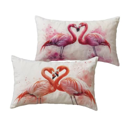 Outdoor kissen, Kissenbezug 40x60 Tier Kissenbezug Rose Sitzkissen Outdoor Wasserfest Leinen Pillow Sofa Kissen Beidseitiger Druck Gartenkissen für Auto Sofa Gartenstuhl Terrassen Deko 2er Set C-231 von Tloome