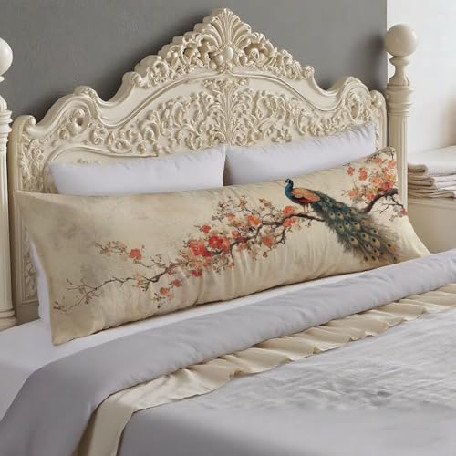 Seitenschläferkissen Bezug 40 x 140 Braun SeitenschläferKissenbezug Pfau Kissenbezug 40x140 cm mit Unsichtbarer Reißverschluss, Kissenbezüge Deko Schlafzimmer, Body Pillow Geschenke für Frauen O-698 Seitenschläferkissen Bezug 40 x 140 Braun SeitenschläferKissenbezug Pfau Kissenbezug 40x140 cm mit Unsichtbarer Reißverschluss, Kissenbezüge Deko Schlafzimmer, Body Pillow Geschenke für Frauen O-698 von Tloome