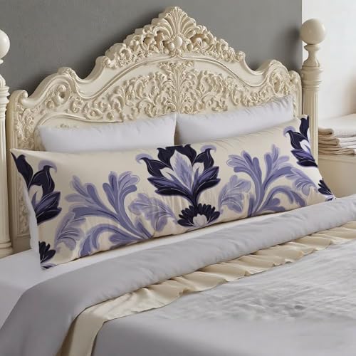Seitenschläferkissen Bezug 40 x 145 Seitenschläferkissen Hellviolett Kissenbezug 40x145 cm Body Pillow Schwarz Doppelseitig Druck, Kissenbezüge mit Unsichtbarer Reißverschluss, Deko Schlafzimmer O-677 von Tloome