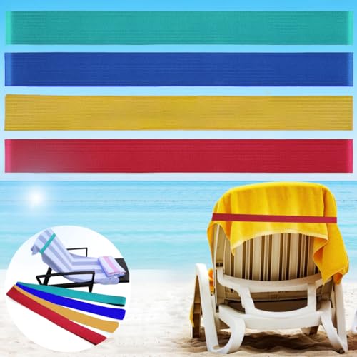 Strandtuch-Bänder (4 Stück), Strandkorb, Poolstühle und Kreuzfahrtschiff-Essentials, The Better Handtuch-Clips, Handtuchhalter, Strandtuch-Clips (4 Mix) von Tlowesng