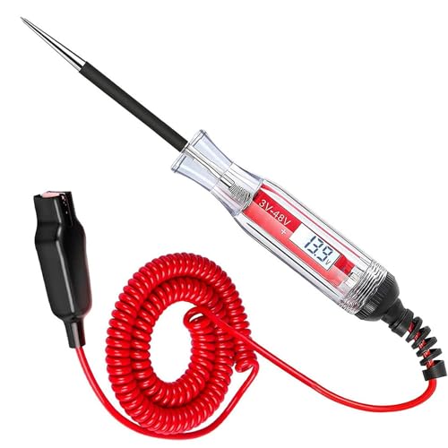 3-48V Digitaler LCD Anzeigetester Mit Hintergrundbeleuchtung Verlängerter Federdrahtfahrzeug Mit Niedrigem Spannung Leichttester Digitaler Spannungsstift von Tmboryuu