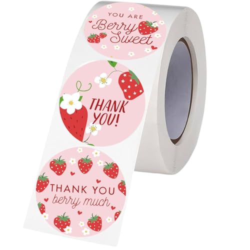 500COUNTS Erdbeere Danke Beschriftungen Seal Sticker Kleber Labels Vielen Dank Für Hochzeit Valentines Verpackungskleberlabel von Tmboryuu