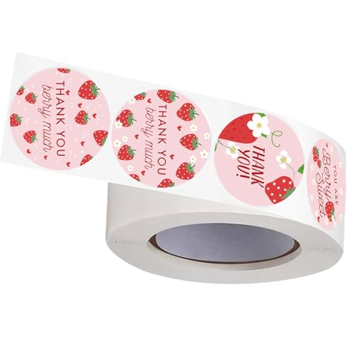 500COUNTS Erdbeere Danke Beschriftungen Seal Sticker Kleber Labels Vielen Dank Für Hochzeit Valentines Verpackungskleberlabel von Tmboryuu