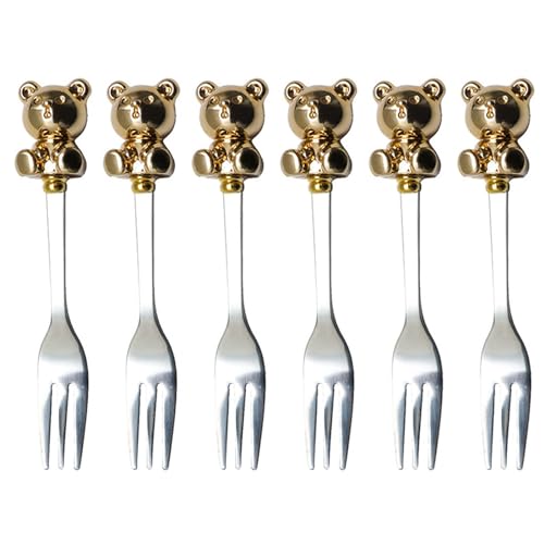 6 Stücke Kaffeelöffel Obstgabeln Dessert Rührende Edelstahlmaterial Geschenk Für Hauswärmungsfreunde Edelstahl Kaffeelöffel von Tmboryuu