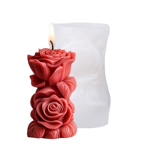 Geprägte Rosenblütenzylinder Silikonkerzenformen Für Epoxidharz Handgefertigte Kerzenseife Making Gipsdekoration Rosenform Rosenform von Tmboryuu