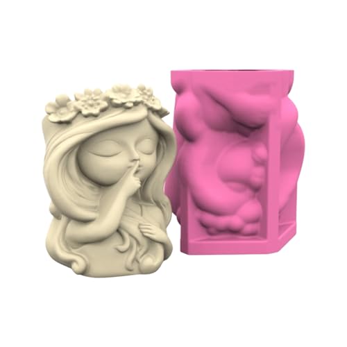 Silikonblumentöpfe Schimmel Mit Entzückendem Mädchen Designs Multi Purpose Crafting Werkzeug Für Zementpflasterharzprojekte Kleine Saftige Topf Silikonform von Tmboryuu