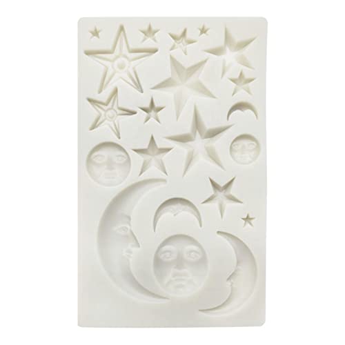 Sternmondgesichtsgeformte Schokoladenform Fondant Form Kuchen Supplies Professionelle Backwerkzeuge Handgefertigte Seife Schimmel Fondant Form von Tmboryuu