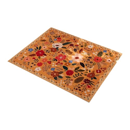 Tmboryuu Blumenbereich Teppich Waschbarer Nicht Überrutscher Boden Teppich Für Wohnzimmer Low Stapel Design Luxuriöser Feeling Teppiche Leicht Zu Reinigen von Tmboryuu