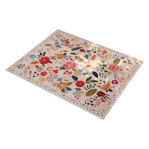 Tmboryuu Blumenbereich Teppich Waschbarer Nicht Überrutscher Boden Teppich Für Wohnzimmer Low Stapel Design Luxuriöser Feeling Teppiche Leicht Zu Reinigen von Tmboryuu