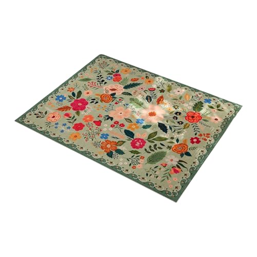 Tmboryuu Blumenbereich Teppich Waschbarer Nicht Überrutscher Boden Teppich Für Wohnzimmer Low Stapel Design Luxuriöser Feeling Teppiche Leicht Zu Reinigen von Tmboryuu